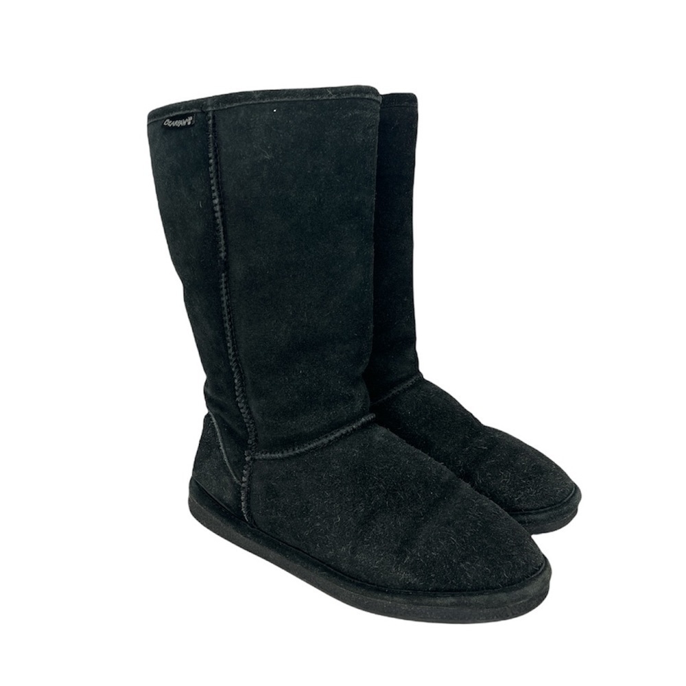BearPaw Women’s Emma‎ Boots Winter Black Cloud Suede Upper Sheepskin Wool Lining